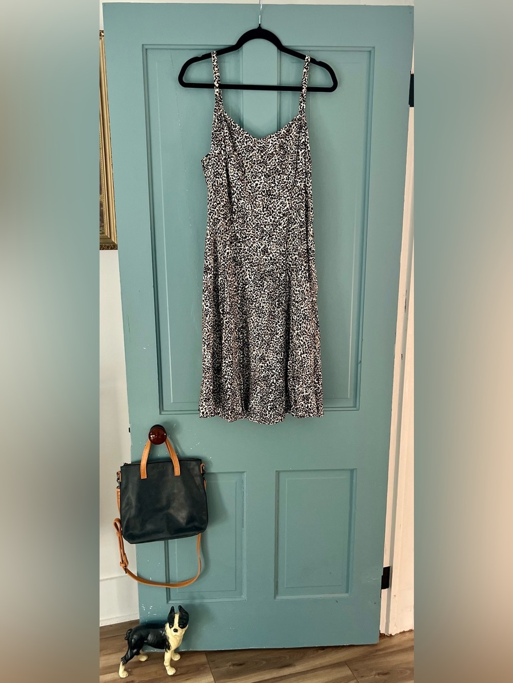 Old Navy Black and White Printed Spaghetti Strap Mini Dress